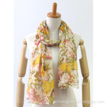 Latest coloured long light printing fashion ladies amice